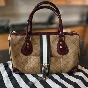 L.A.M.B Mandeville Brown / Red Boston Bag